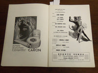 1954 CASINO DE PARIS FRENCH THEATRE PROGRAM W/ TICKET STUB - K 1089