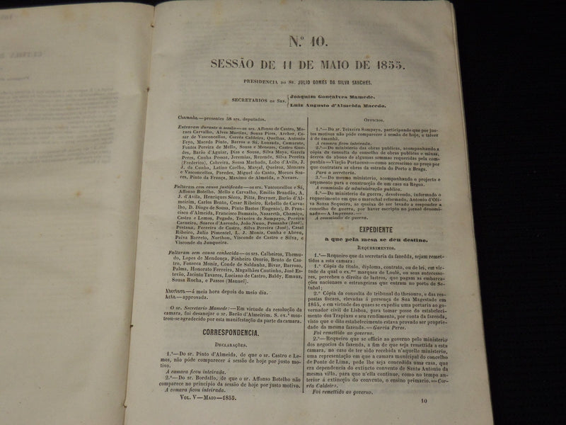 1855 APRIL-MAY DIARIO DA CAMARA DOS DEPUTADOS BOUND VOLUME - LISBOA - KD 2016I