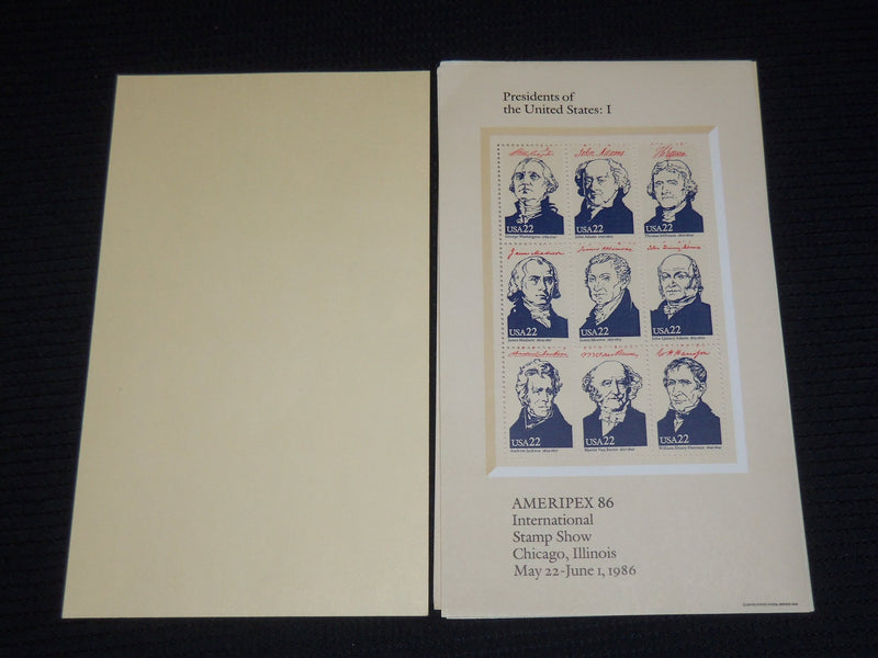 1986 AMERIPEX 86 PRESIDENTS OF THE UNITED STATES STAMPS LOT OF 2 - K 571