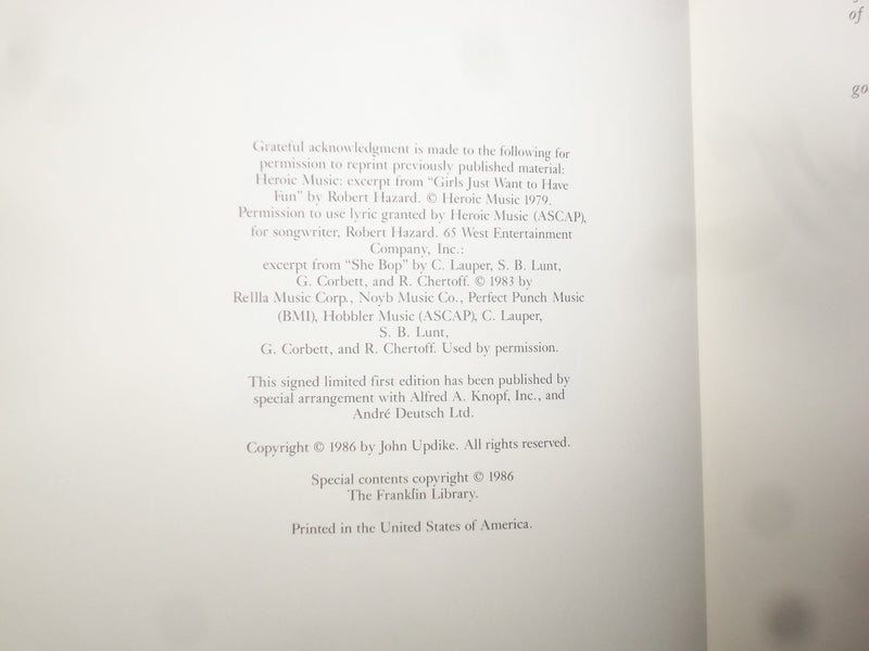 1986 ROGER'S VERSION HARDCOVER BOOK- JOHN UPDIKE - SIGNED 1ST EDITION - KD 8982