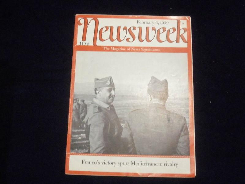 1939 FEBRUARY 9 NEWSWEEK MAGAZINE - FRANCISCO FRANCO'S VICTORY - NW 1154