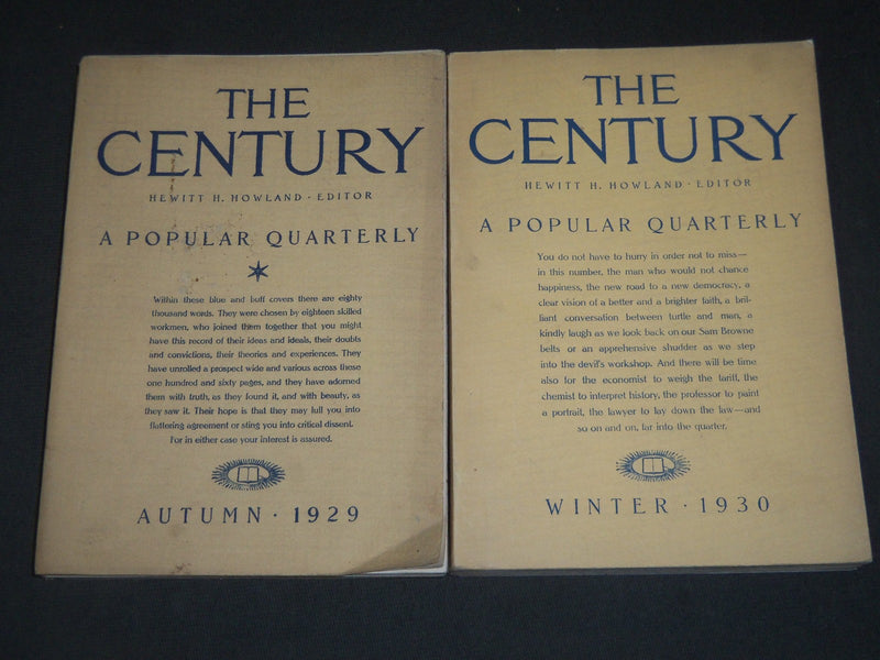 1929 & 1930 THE CENTUIRY POPULAR QUARTERLY MAGAZINE LOT OF 2 - KD 1849M