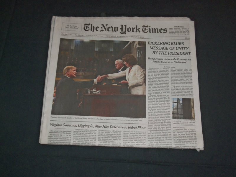 2019 FEBRUARY 6 NEW YORK TIMES - TRUMP'S STATE OF THE UNION ADDRESS