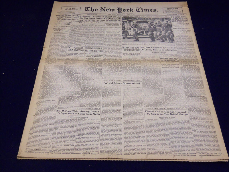 1948 APRIL 7 NEW YORK TIMES - LEWIS FACES CONTEMPT - NT 2913