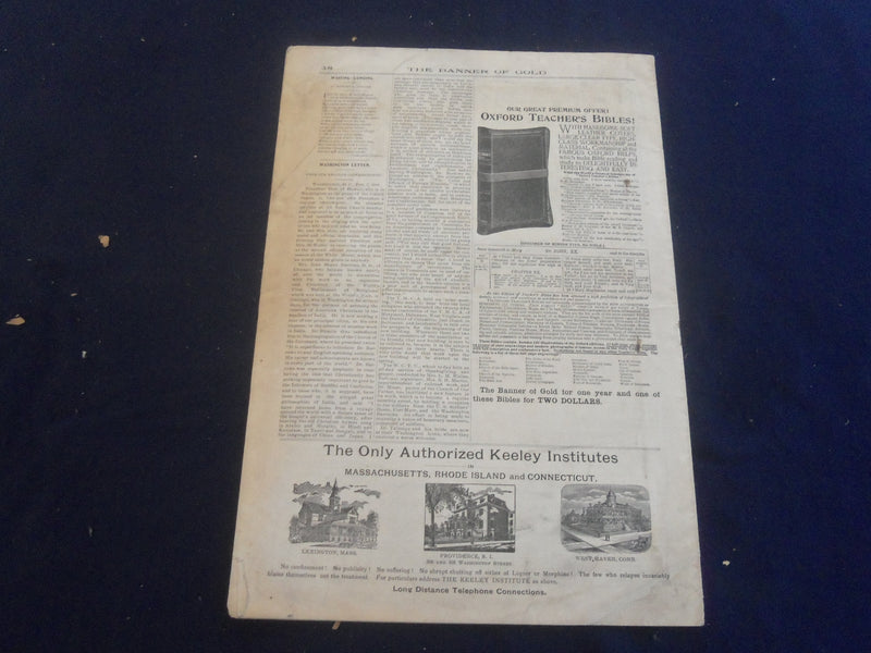 1898 FEBRUARY 5 THE BANNER OF GOLD MAGAZINE - HOMER A. KENYON COVER - B 2801V