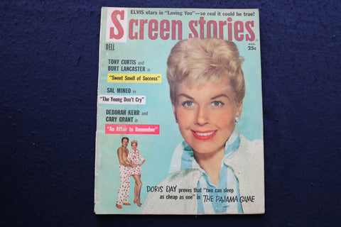 1957 AUGUST SCREEN STORIES MAGAZINE - DORIS DAY COVER - E 9125
