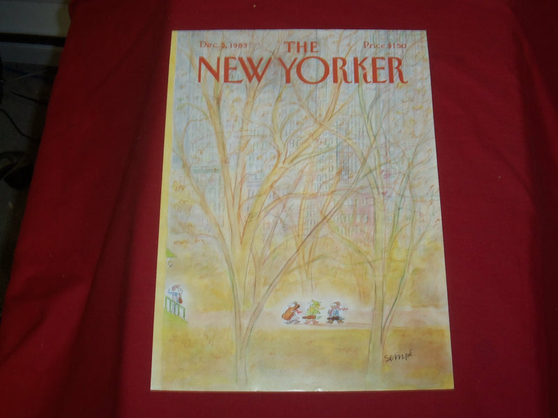 1983 DECEMBER 5 NEW YORKER MAGAZINE FRONT COVER ONLY - GREAT ART FOR FRAMING