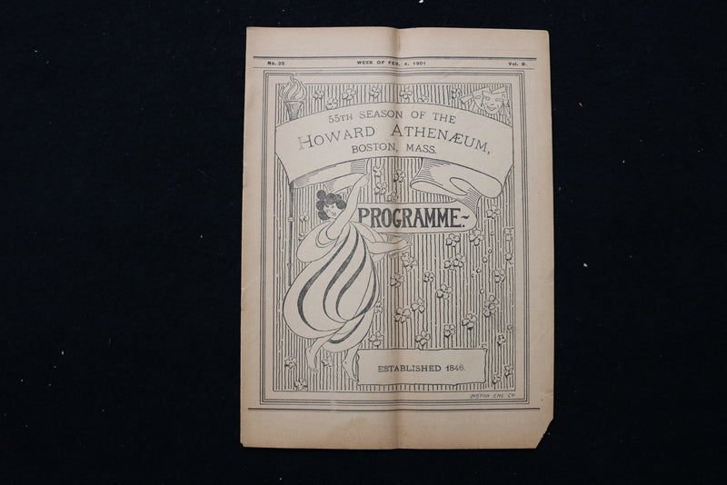 1901 HOWARD ATHENAEUM PROGRAMS - LOT OF 5 - BOSTON, MASSACHUSETTS - K 2275