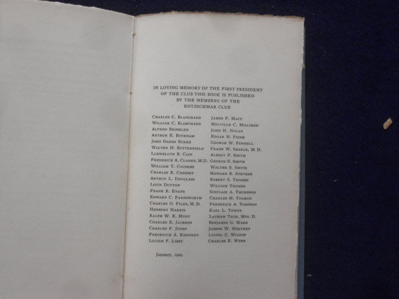 1909 HERMAN KOTZSCHMAR HARDCOVER BOOK - K 212