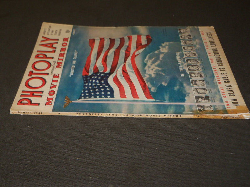 1942 AUGUST PHOTOPLAY MOVIE MIRROR MAGAZINE - AMERICAN FLAG COVER - M 275
