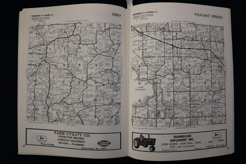 1968 DANE COUNTY WISCONSIN FARM PLAT BOOK AND DIRECTORY- SOFTCOVER - K 1429