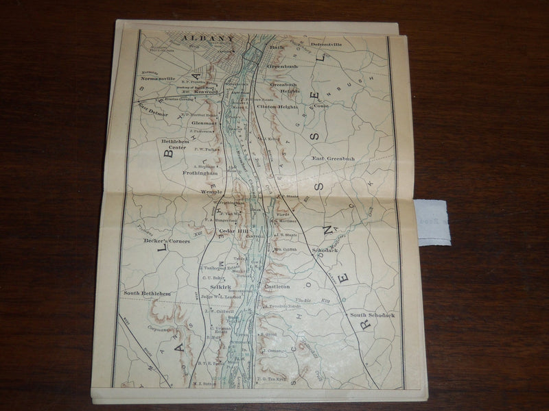 1896 RAND MCNALLY CO. HUDSON RIVER HANDY GUIDE - FOLD-OUT COLOR MAPS - K 1280
