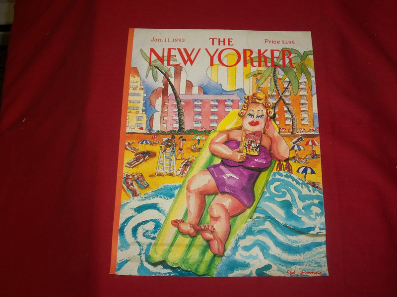 1993 JANUARY 11 NEW YORKER MAGAZINE FRONT COVER ONLY - GREAT ART FOR FRAMING