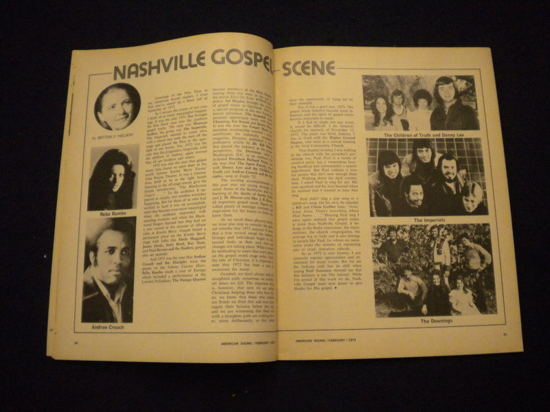 1973 FEBRUARY AMERICAN SOUND MAGAZINE - BILL ANDERSON - EARL SCRUGGS - B 639U