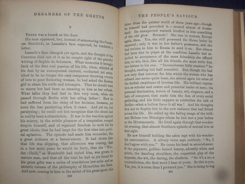 1943 DREAMERS OF THE GHETTO HARDCOVER BOOK BY ISRAEL ZANGWILL - KD 9135