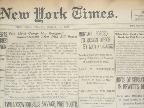 1922 MARCH 10 NEW YORK TIMES - MONTAGU FORCES TO RESIGN OFFICE - NT 8311