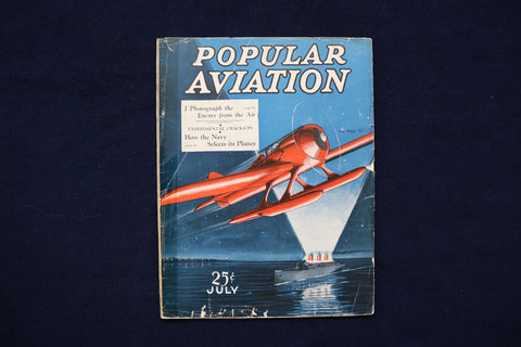1931 JULY POPULAR AVIATION MAGAZINE - STEAMER'S OCEAN BEACON COVER - E 11318
