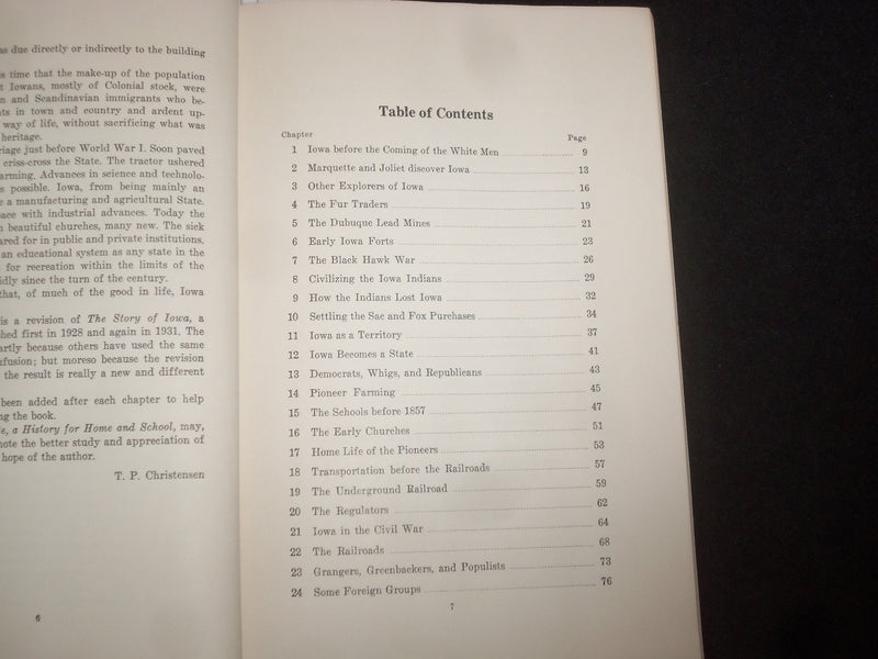 1956 THE HAWKEYE STATE - FOR HOME/SCHOOL SOFTCOVER BOOK BY CHRISTENSEN - J 9820