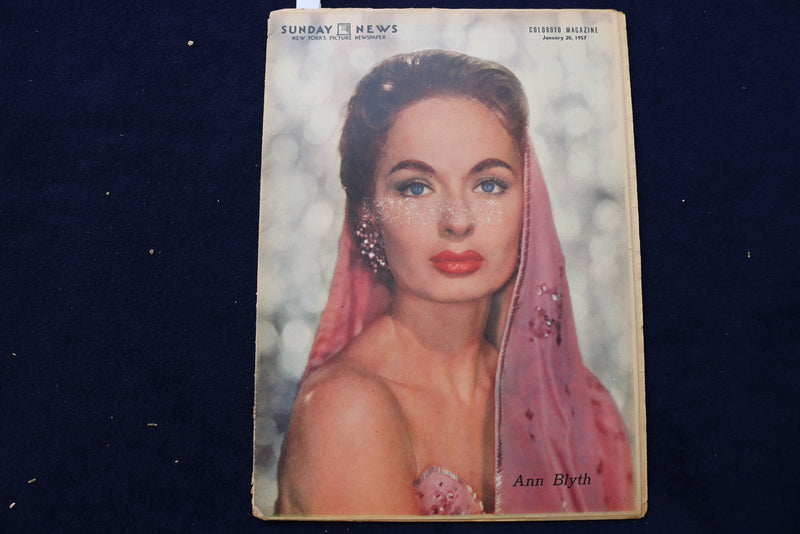 1957 JAN 20 SUNDAY NEWS COLOROTO MAGAZINE - ANN BLYTH COVER - E 22792
