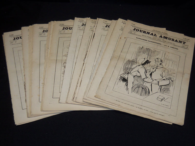 1881-1884 JOURNAL AMUSANT ILLUSTRE FRENCH MAGAZINE LOT OF 30 - FASHION - O 3197K