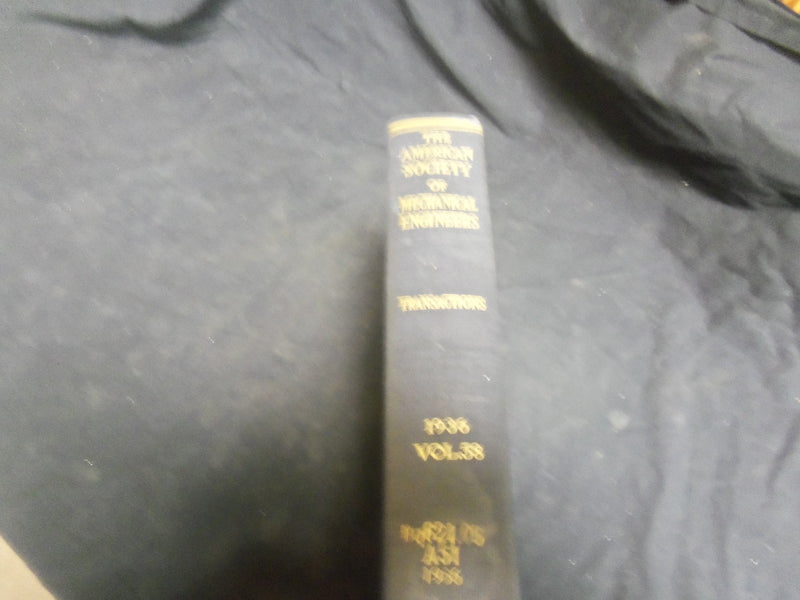 1936 AMERICAN SOCIETY OF MECHANICAL ENGINEERS JOURNAL BOUND VOLUME - R 805