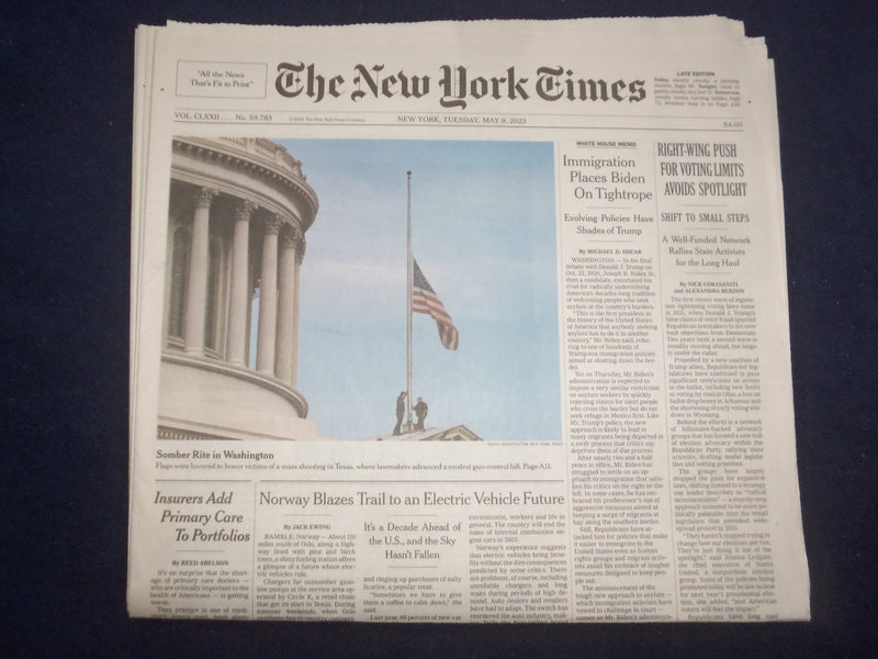 2023 MAY 9 NEW YORK TIMES - RIGHT-WING PUSH FOR VOTING LIMITS AVOIDS SPOTLIGHT