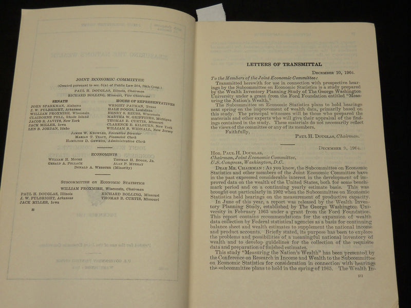 1964 MEASURING THE NATION'S WEALTH VOLUME NO. 29 - U. S. CONGRESS - KD 5893