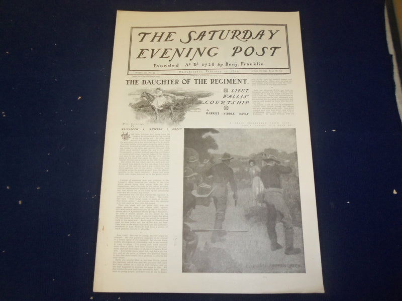 1899 FEBRUARY 11 THE SATURDAY EVENING POST MAGAZINE - NICE ILLUSTRATIONS- B 6694