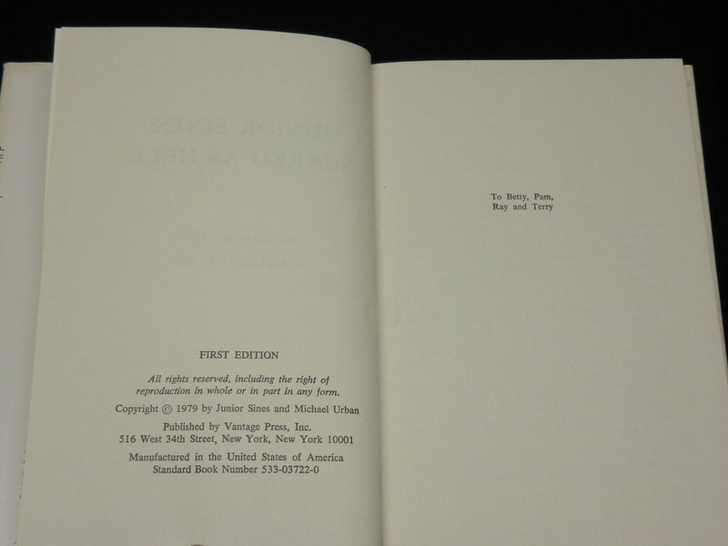1979 JUNIOR SINES SCARED AS HELL HARDCOVER BOOK - FIRST EDITION - KD 6534