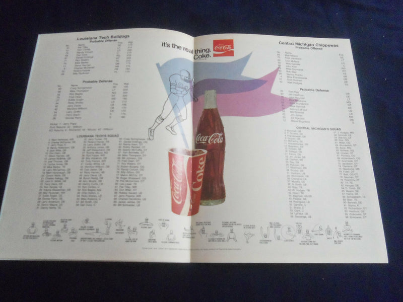 1974 DEC 7 PIONEER BOWL PROGRAM - LOUISIANA TECH VS CENTRAL MICHIGAN - ST 4027Y