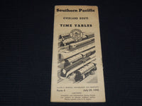 1945 JULY 29 SOUTHERN PACIFIC TIME TABLES OVERLAND ROUTE - J 7284