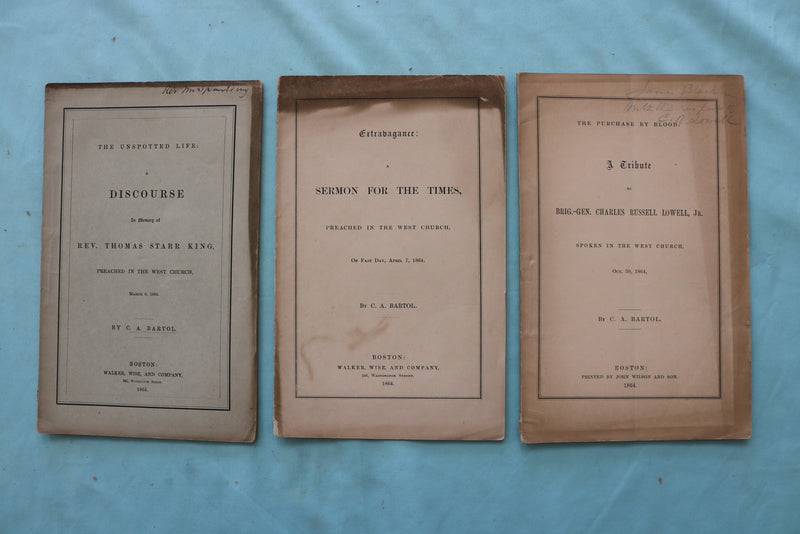 1846-1883 C.A. BARTOL SERMON & DISCOURSE BOOKLETS - BOSTON - LOT OF 26- O 3979