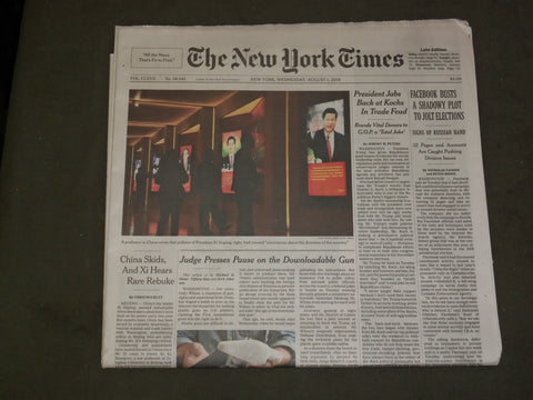 2018 AUGUST 1 NEW YORK TIMES - FACEBOOK BUSTS SHADOWY PLOT TO JOLT ELECTIONS