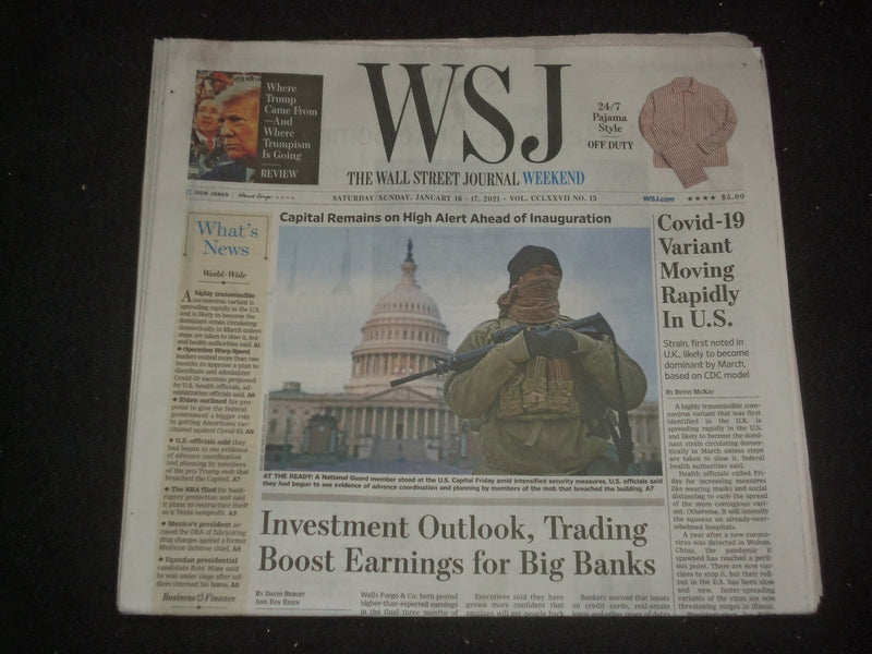 2021 JANUARY 16-17 THE WALL STREET JOURNAL -VIRUS VARIANT MOVING RAPIDLY IN U.S.
