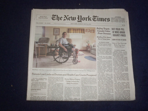 2023 JULY 16 NEW YORK TIMES - VAST FIELDS FULL OF MINES HINDER UKRAINE'S FORCES
