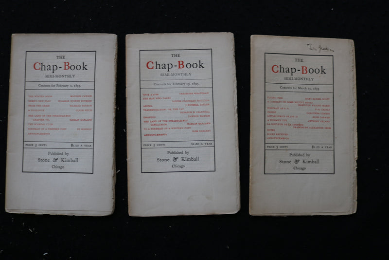 1894-1896 THE CHAP BOOK - SEMI-MONTHLY - LOT OF 38 - O 3717