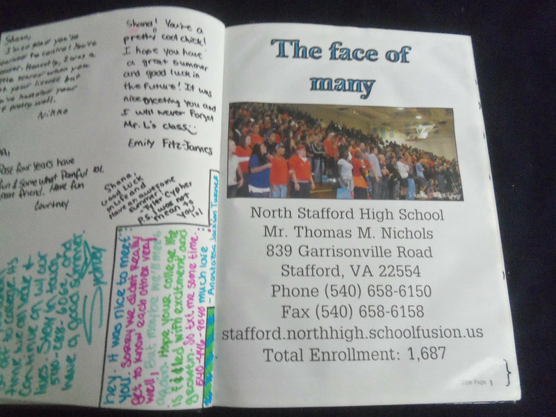 2010 FLASHBACK NORTH STAFFORD HIGH SCHOOL YEARBOOK - STAFFORD, VIRGINIA- YB 2820