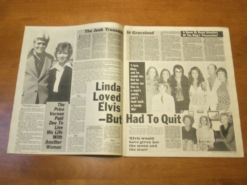 1977 DEC 20 MIDNIGHT GLOBE NEWSPAPER - LINDA'S LOVE, LIFE WITH ELVIS - NP 4739