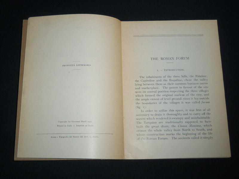 1952 THE ROMAN FORUM AND THE PALATINE BOOK BY GIUSEPPE LUGLI - J 4150
