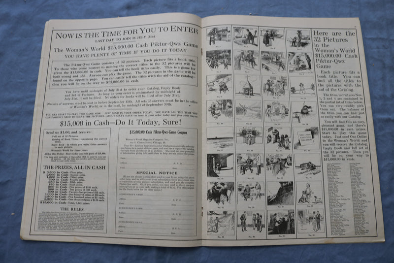 1914 AUGUST WOMAN'S WORLD MAGAZINE - ILLUSTRATIONS/STORIES/ADS - SP 4783L