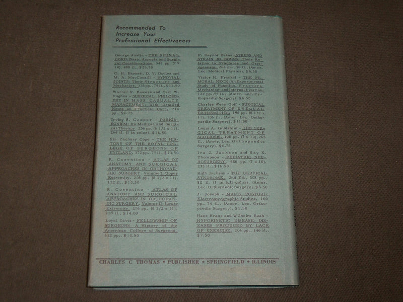1960 BIOMECHANICAL STUDIES OF THE MUSCULO SKELETAL SYSTEM BY F. EVANS - KD 6268