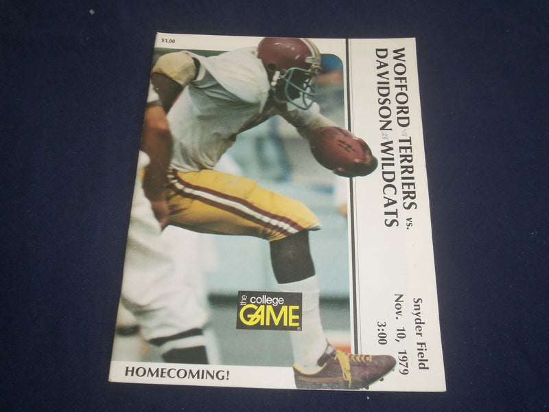 1979 NOVEMBER 10 WOFFORD COLLEGE AT DAVIDSON COLLEGE FOOTBALL PROGRAM - ST 880Q