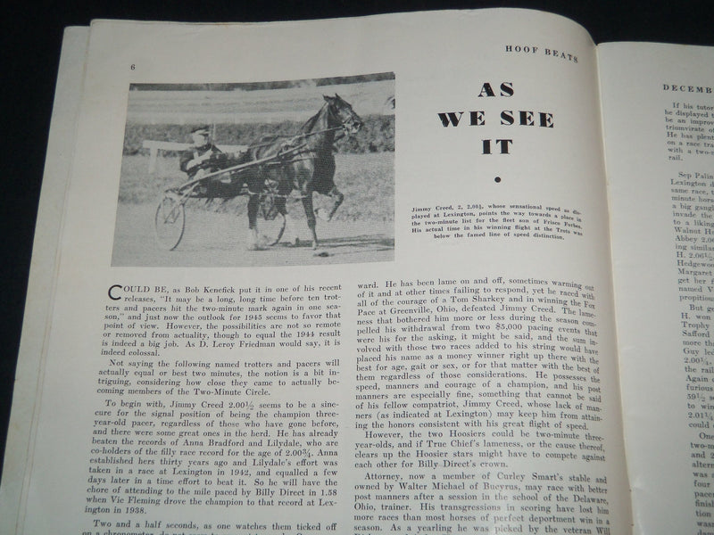 1944 DECEMBER HOOF BEATS MAGAZINE - WHITNEY HANOVER ISSUE - B 6454