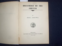 1943 DREAMERS OF THE GHETTO HARDCOVER BOOK BY ISRAEL ZANGWILL - KD 9135