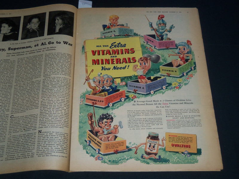 1943 NOVEMBER 21 NEW YORK TIMES MAGAZINE SECTION - ROAD TO ROME - NP 3766