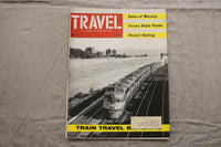 1957 MARCH TRAVEL MAGAZINE - TRAIN TRAVEL BARGAINS COVER - B 454L