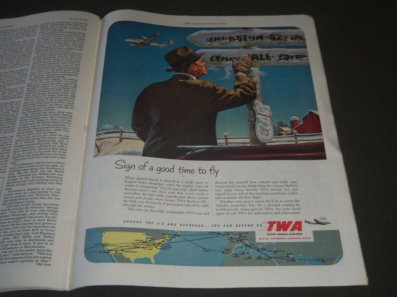 1951 JANUARY 13 THE SATURDAY EVENING POST MAGAZINE - ILLUSTRATED COVER - SP 1853