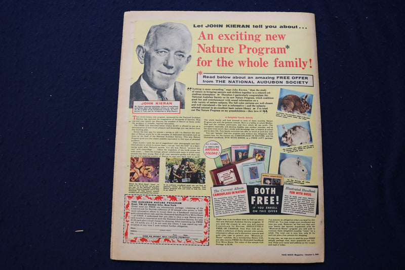 1955 OCT 1 THIS WEEK MAGAZINE - BARABA BEL GEDDES ARTICLE AND PHOTO - E 22986