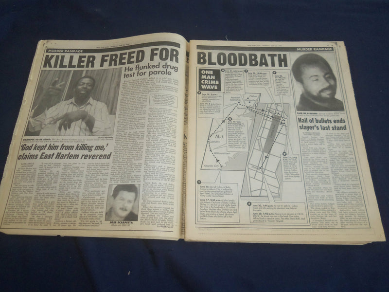 1995 JUNE 22 NEW YORK POST NEWSPAPER - FREED TO KILL, KILLS 7 IN 5 DAYS- NP 5574