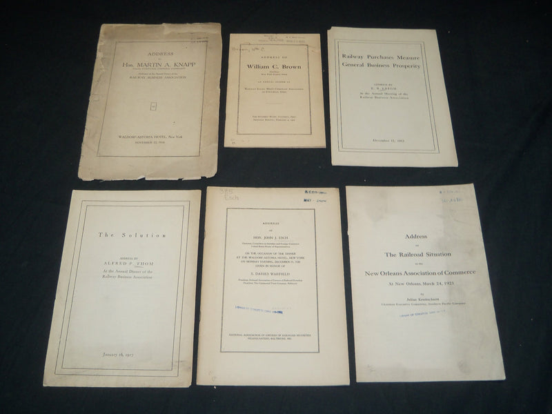 1910-1934 RAILWAY ADDRESS PAMPHLETS LOT OF 10 ISSUES - RAILROAD - J 5403